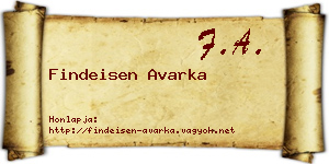 Findeisen Avarka névjegykártya